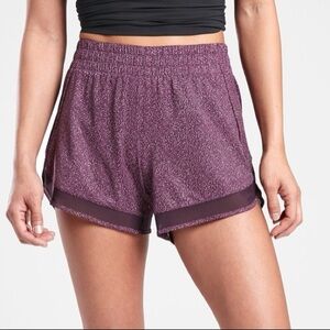 ATHLETA Printed Mesh Racer Run Shorts 4” | Size XS